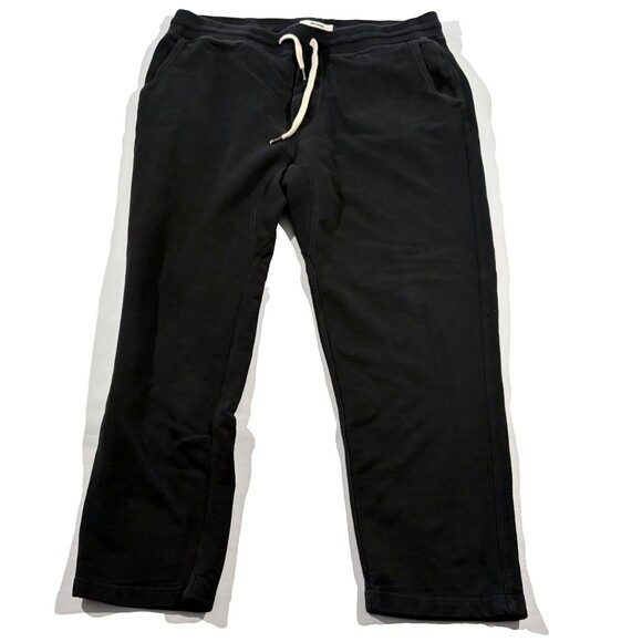 Buck Mason Sweatpants Mens Black Faded Relaxed Cotton Pull On Jogger Lounge XL - Picture 1 of 11